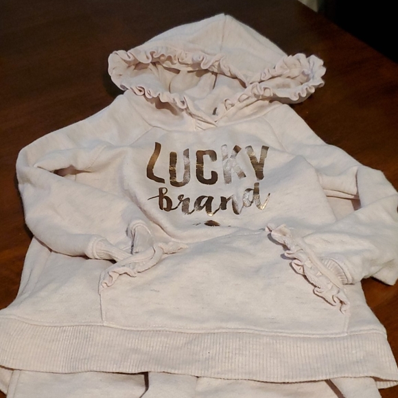 Lucky Brand Sweatsuit 24 Months Toddler Girls Pink - Picture 3 of 10